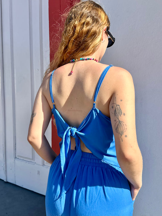 blusa lenço azul bic