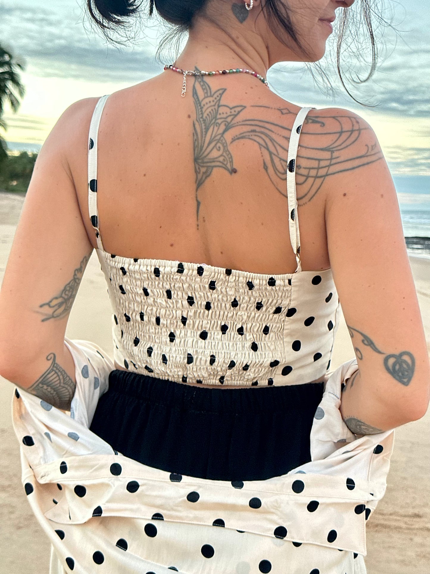 cropped corselet poá