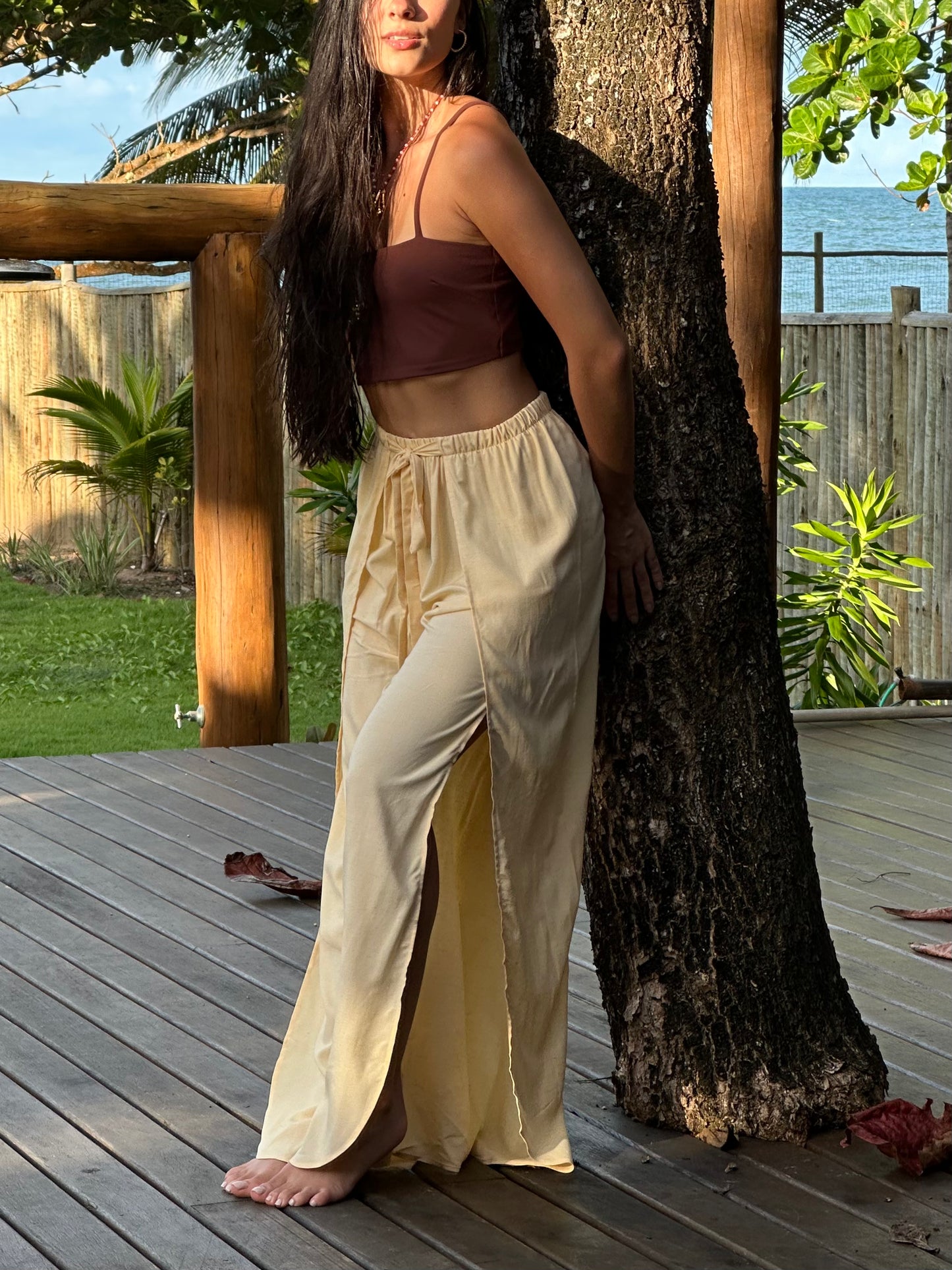 calça envelope areia