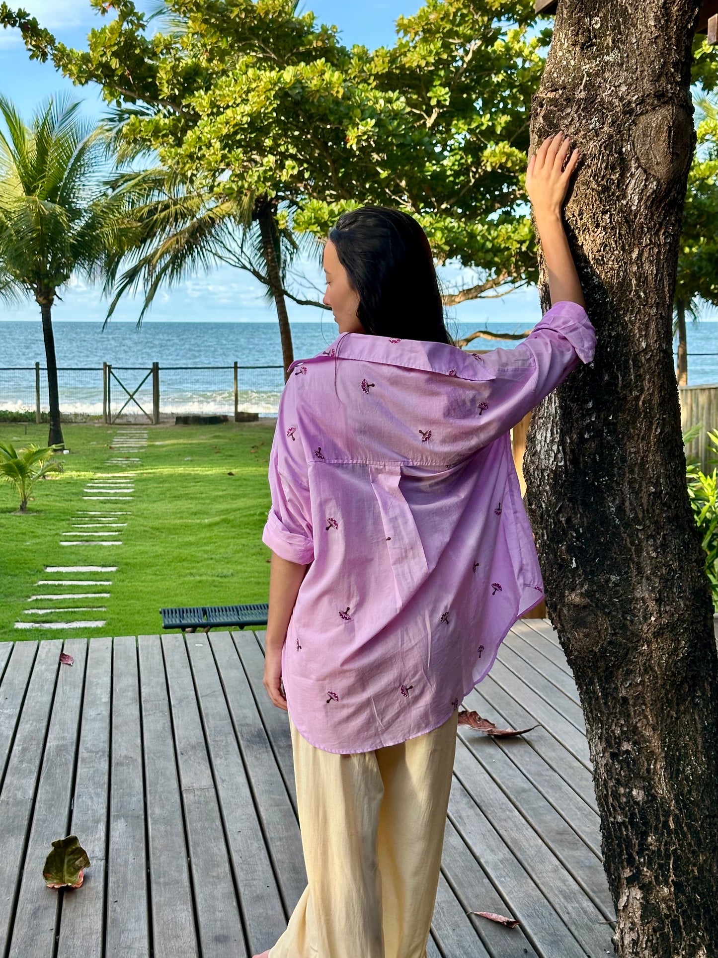 camisa cogumelo lavanda