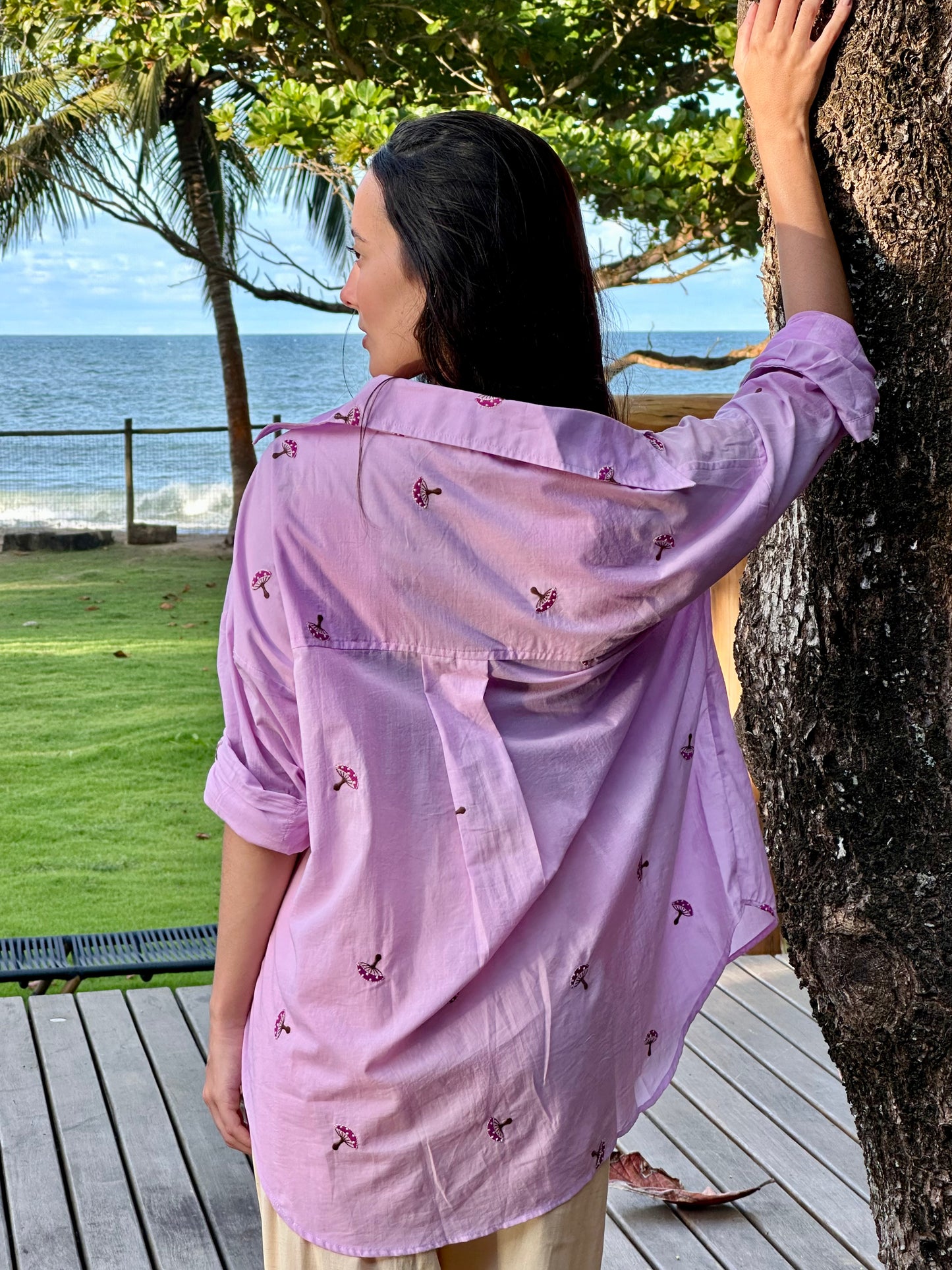 camisa cogumelo lavanda