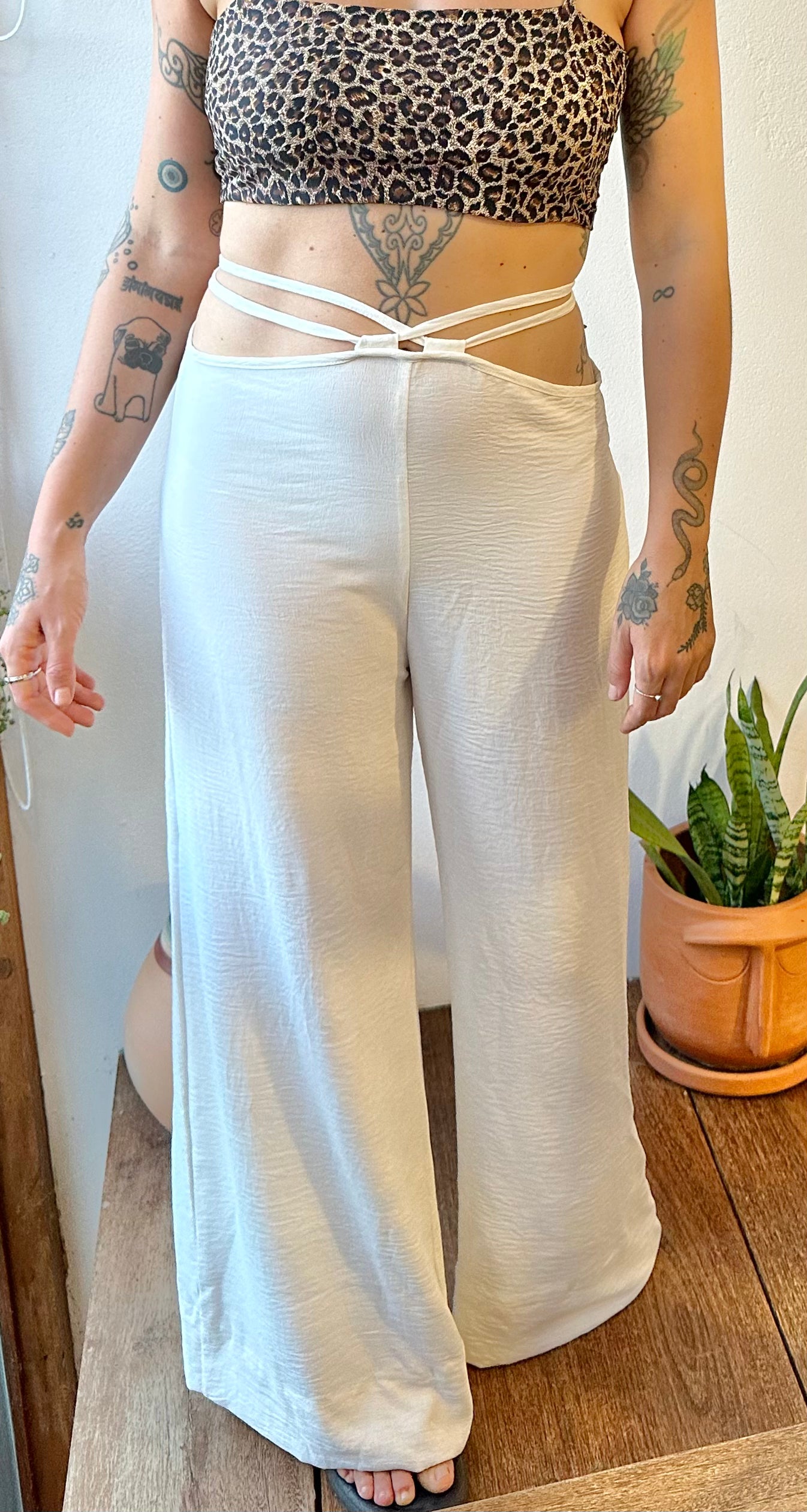 Calça Pantalona Amarração